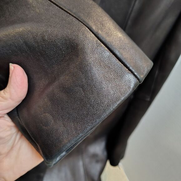 Liz Claiborne Driving Coat Leather Size Small - Picture 6 of 9